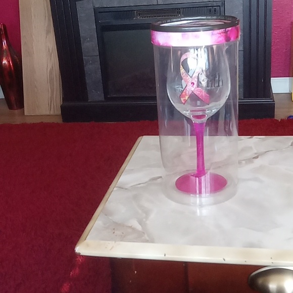 Breast Cancer Awareness Wine Glass - Picture 4 of 6